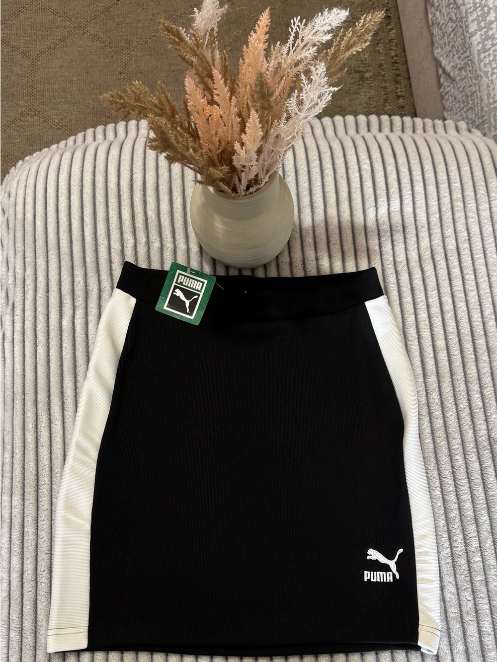 Puma Black Pencil Skirt with White Side Panels
